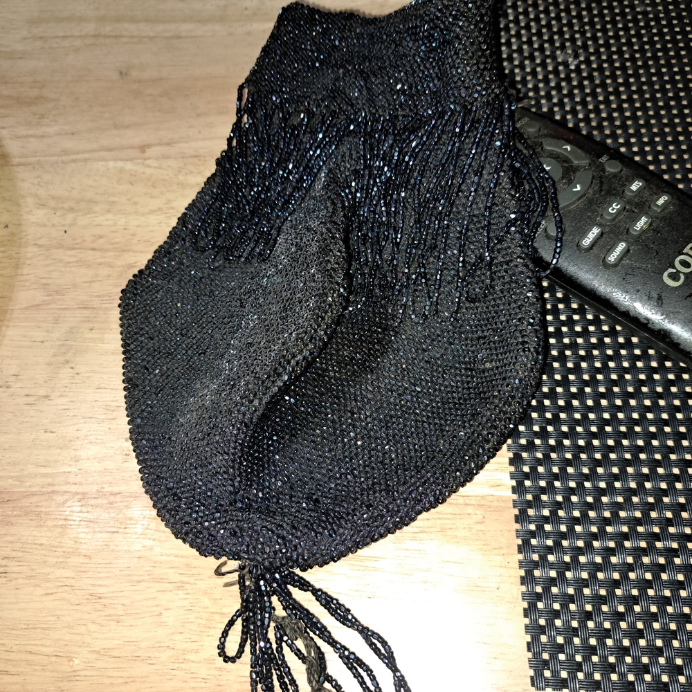 Source Unknown Black Beaded Satchel - image 1